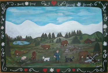 Nathalie RENZACCI - Transhumance de Vaches - Poya - Poyas de Vaches : Le Repos